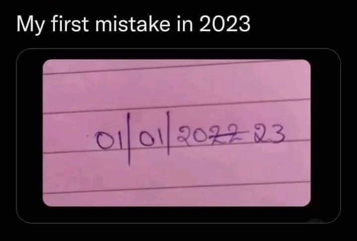 My first mistake in 2023.
